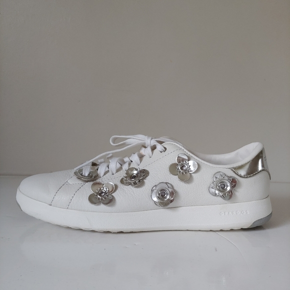 Cole Haan Grandpro Tennis Leather Sneakers  White Size 10.5 - Picture 4 of 15